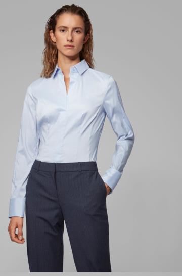 Bluza BOSS Slim Fit Głęboka Niebieskie Damskie (Pl01614)